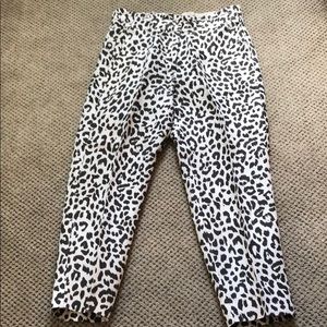 J Crew Leopard Cropped Pants